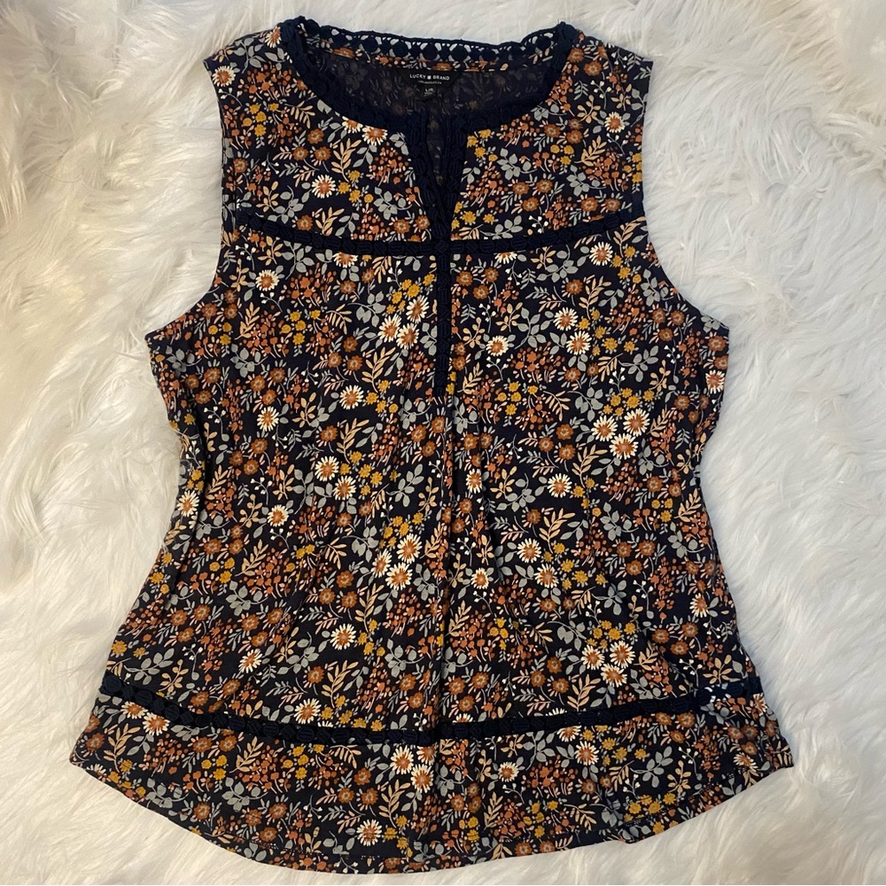 Lucky Brand Floral Tank size Large